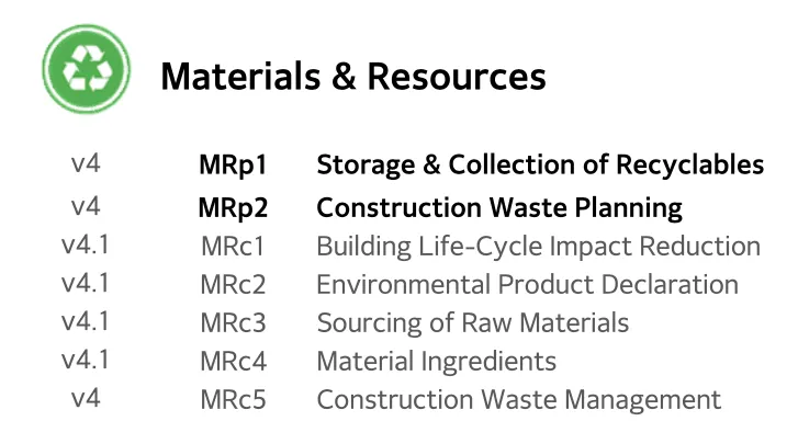 materials & resources leed substitution v4.1